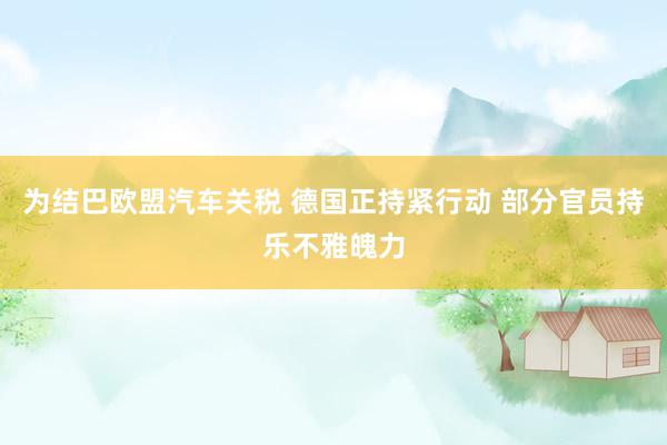 为结巴欧盟汽车关税 德国正持紧行动 部分官员持乐不雅魄力