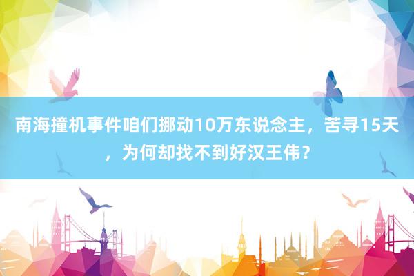 南海撞机事件咱们挪动10万东说念主，苦寻15天，为何却找不到好汉王伟？