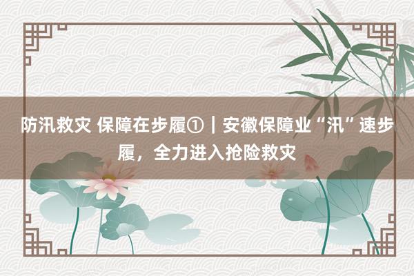 防汛救灾 保障在步履①｜安徽保障业“汛”速步履，全力进入抢险救灾