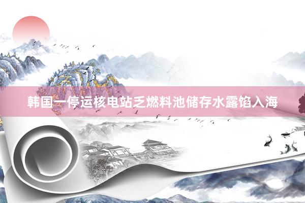 韩国一停运核电站乏燃料池储存水露馅入海