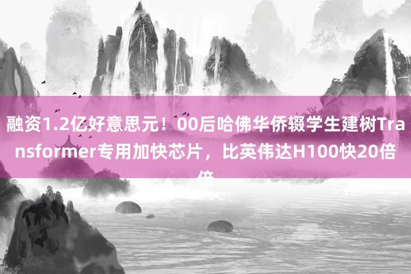 融资1.2亿好意思元！00后哈佛华侨辍学生建树Transformer专用加快芯片，比英伟达H100快20倍