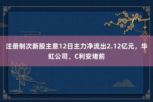 注册制次新股主意12日主力净流出2.12亿元，华虹公司、C利安堵前