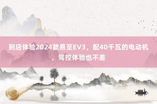 到店体验2024款易至EV3，配40千瓦的电动机，驾控体验也不差