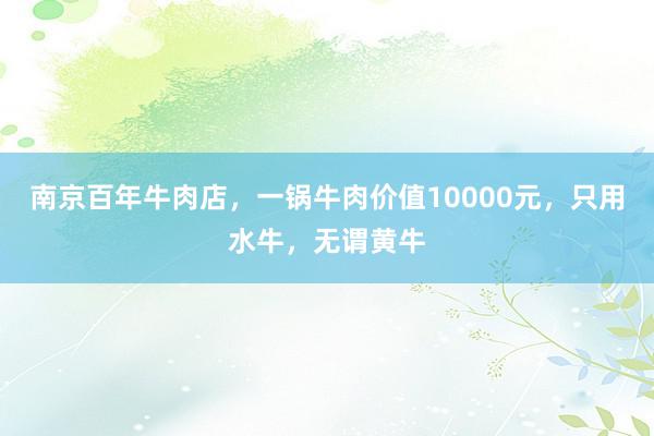 南京百年牛肉店，一锅牛肉价值10000元，只用水牛，无谓黄牛