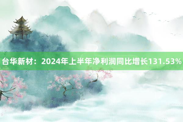 台华新材：2024年上半年净利润同比增长131.53%