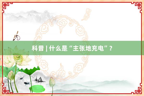 科普 | 什么是“主张地充电”？