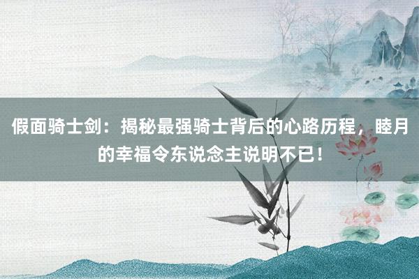 假面骑士剑：揭秘最强骑士背后的心路历程，睦月的幸福令东说念主说明不已！